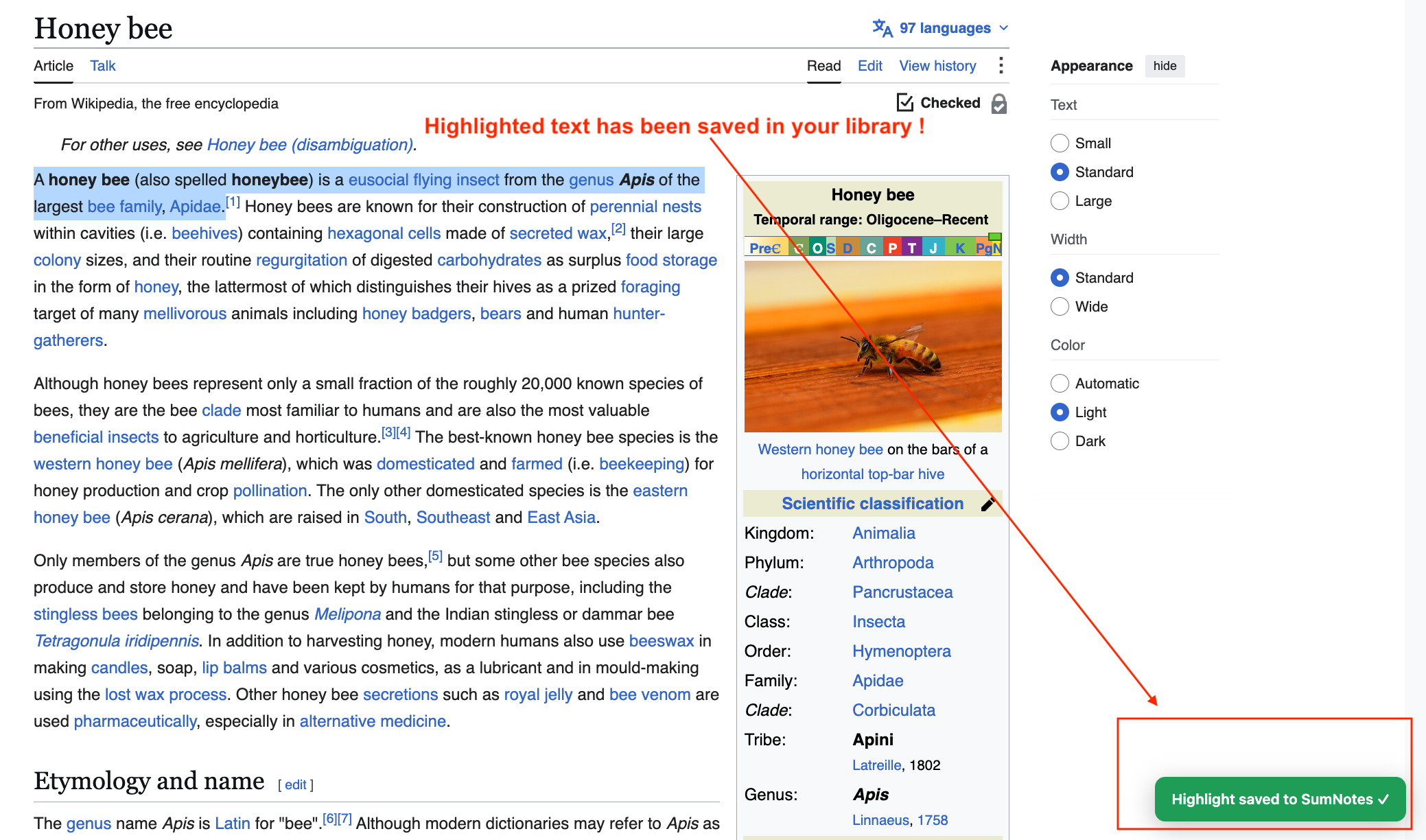 Save a highlight from any website